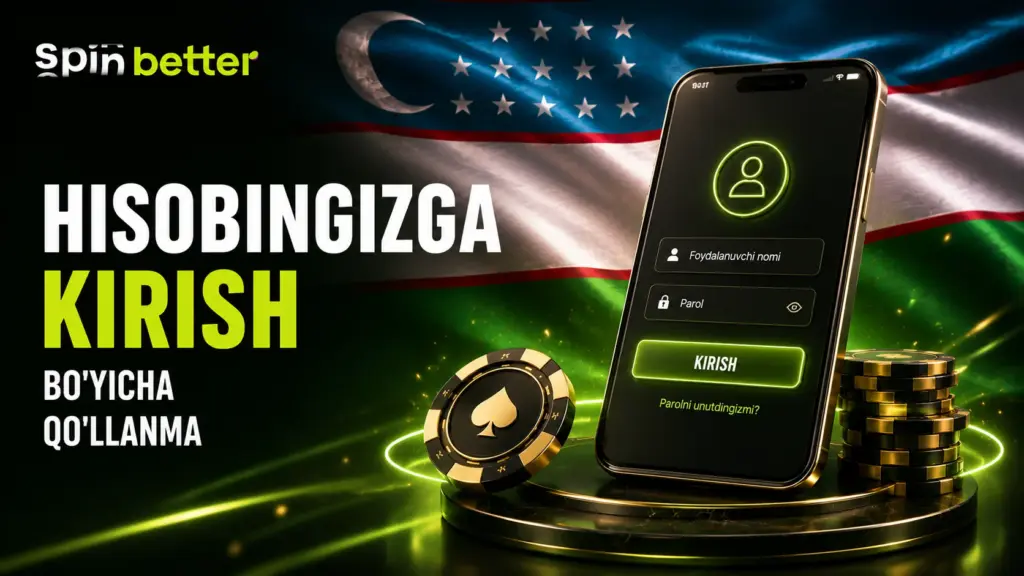 SpinBetter hisobingizga kirish sahifasi